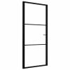 thumbnail image 6 of vidaXL Interior Door Barn Door Sliding Door ESG Glass and Aluminium Black 40.4"x79.3", 6 of 7