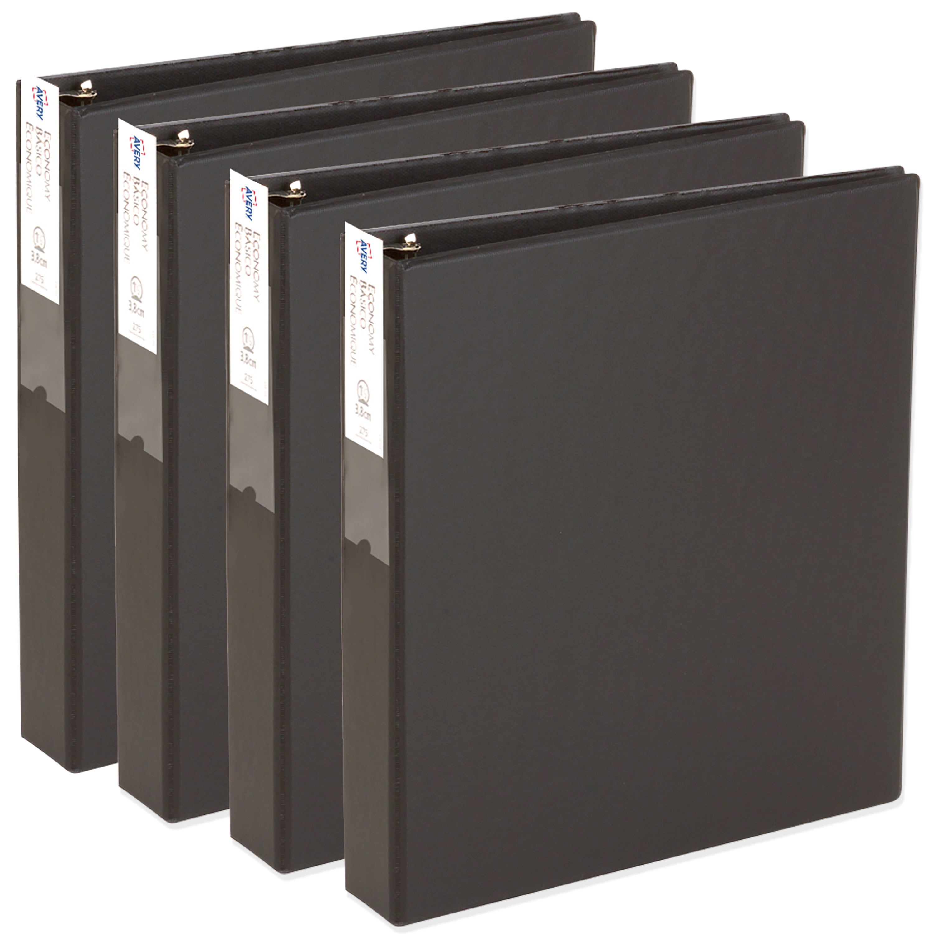 Avery Economy 3 Ring Binders, 1.5 Inch Round Rings, Spine Label Holder