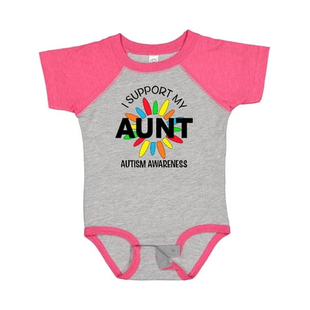 

Inktastic I Support My Aunt Autism Awareness Gift Baby Boy or Baby Girl Bodysuit