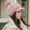 B_ Pink, variant on Faux Fur Trendysboy Beret Cap for Women Winter Hat with Visor Bill Stylish Plush Cloche Trendy Painter Hats with Pom Pink
