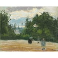 thumbnail image 2 of Camille Pissarro 14x12 Black Ornate Wood Framed Double Matted Museum Art Print Titled: La Clairiere (Circa 1875), 2 of 5