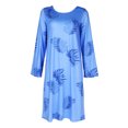 thumbnail image 2 of Vestido De Mujer Vestido Elegante Estampado Cuello Redondo Vestidos Sueltos Moda para Boda (Azul XXL) Cgtredaw para Mujer Azul T M, 2 of 8