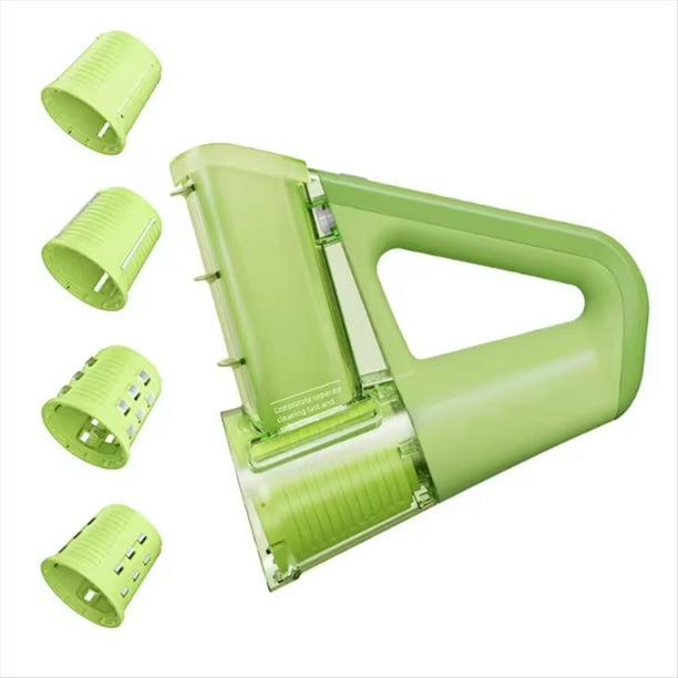 Rallador de Queso Eléctrico Portátil para Ensaladas con 4 Cuchillas de Diferentes Tamaños, Rebanador Rotatorio Eléctrico de 40 W, Color Verde.