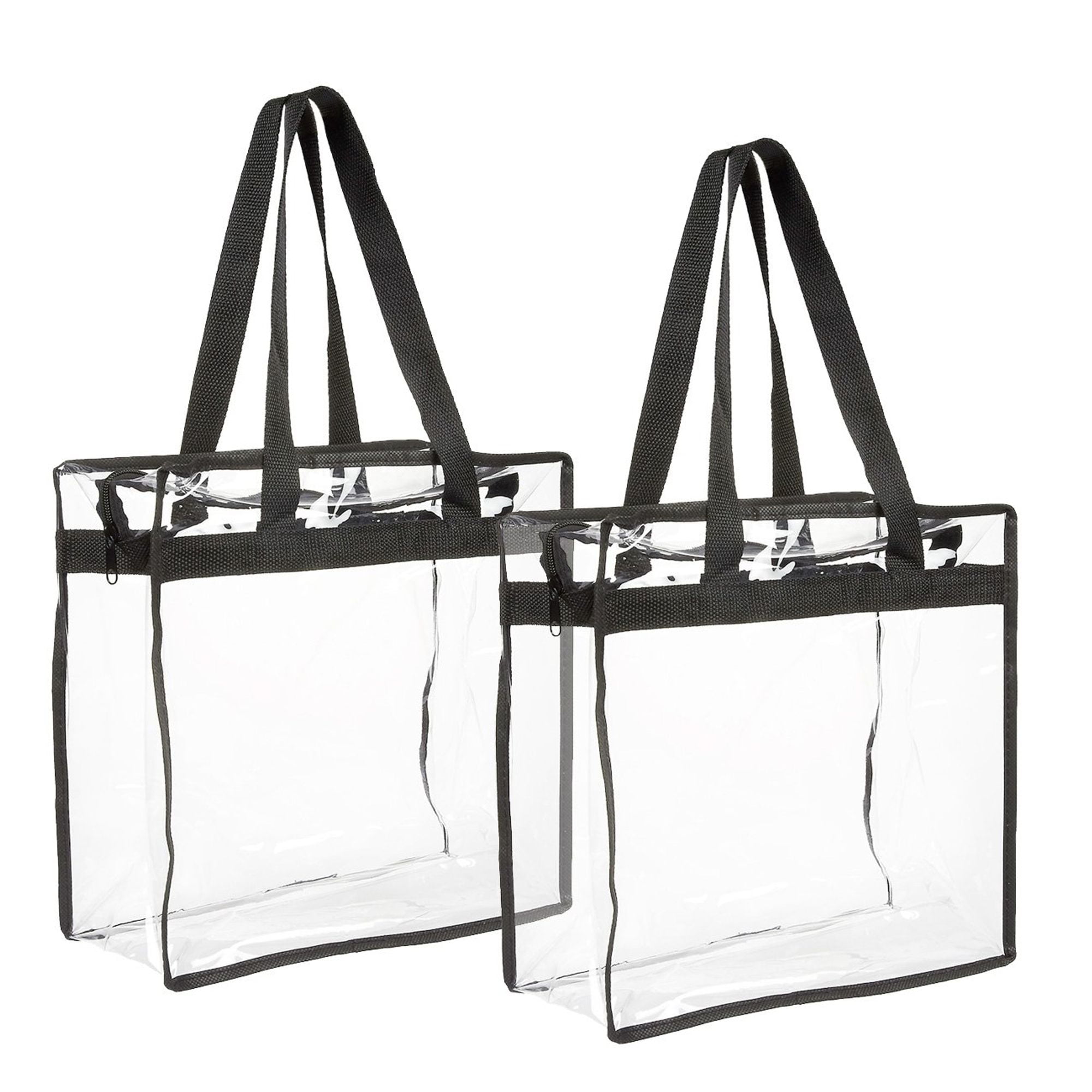 2-Pack Transparent Bag - Clear Tote Bag with Zipper - Stadium Approved 11.75&quot; x 11.5&quot; x 5.75 ...