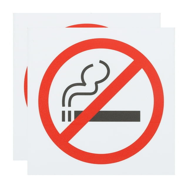 Unique Bargains 4"x4" No Smoking Signs PVC No Vaping Sign No Smoking Symbol Weatherproof 2 Pack