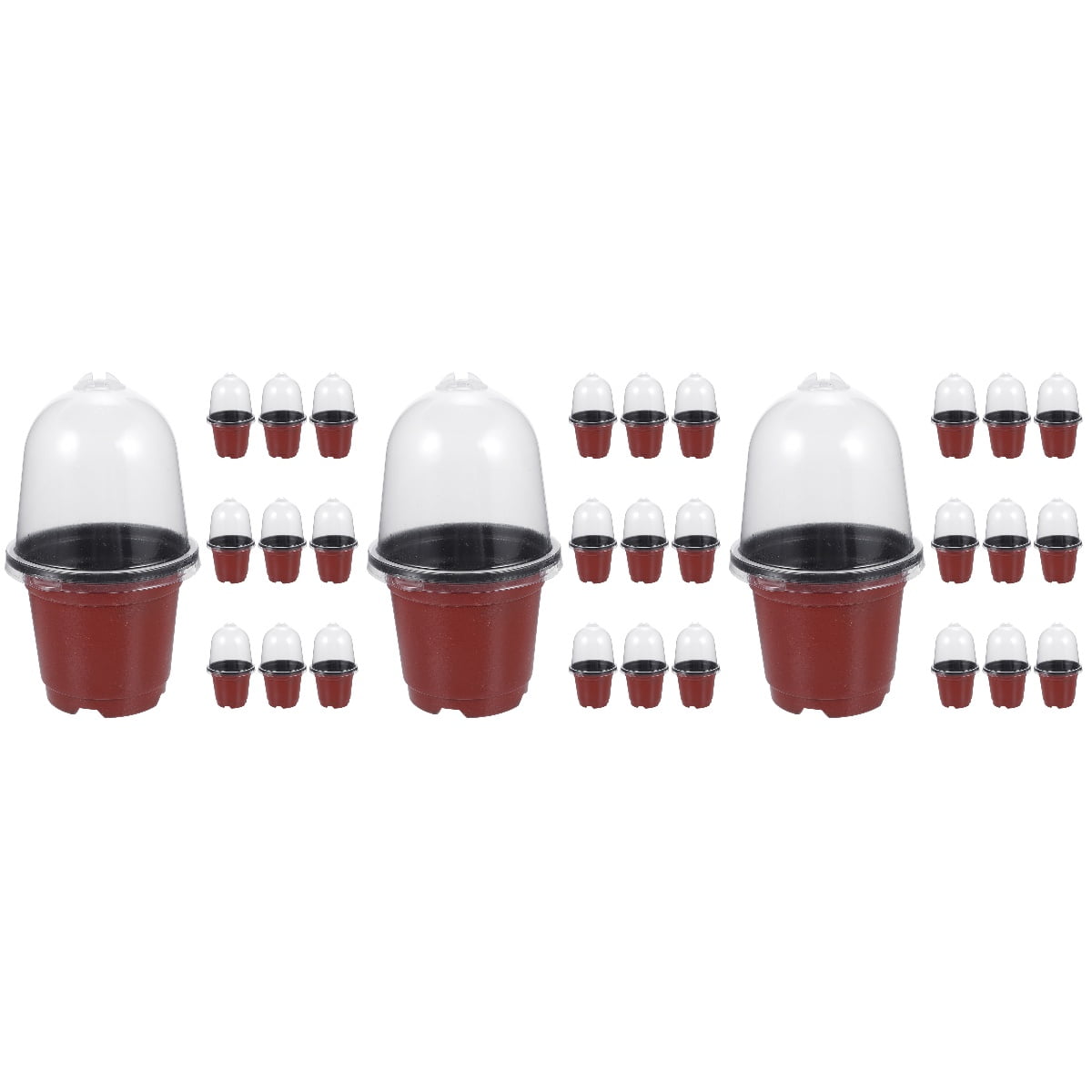 BERTDOMD 30-Pack Plastic Plant Nursery Pots with Transparent Humidity Dome, Seed Starting Containers for Gardening and Plant Propagation