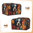thumbnail image 2 of KLL Cute Colorful Flower French Bulldog Print 4 Slice Toaster Dust Covers Kitchen Small Appliance Cover with 2 Pockets,Can hold Jam Spreader Knife & Toaster Tongs (12.4 x 10.6 x 8.2), 2 of 6