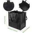 thumbnail image 2 of 2 Pack Black Shopping Bags, Reusable Shopping Bag Grocery Bag Tote Bag, Foldable, Washable, Stands Upright, Reinforced Bag with Small Hook for Life, Family, Holiday, Picnic, Camping, 2 of 7