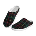 thumbnail image 2 of Daiia Buffalo Plaid Dark Green Print Women’s Fuzzy Slippers Memory Foam Lightweight House Shoes Cozy Loafer Flannel House Shoes-37/38, 2 of 7