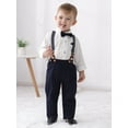 thumbnail image 5 of WESIDOM Toddler Boy Clothes Formal Suits Shirt Bowtie Suspender Pants Outfit 3PCS 1-5T Cotton Fabric, 5 of 12