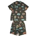 thumbnail image 2 of Maui and Sons Boys Cabana Set, Roots Woven Shirt and Shorts, Black, Summer Vacation Outfit, 2 of 2