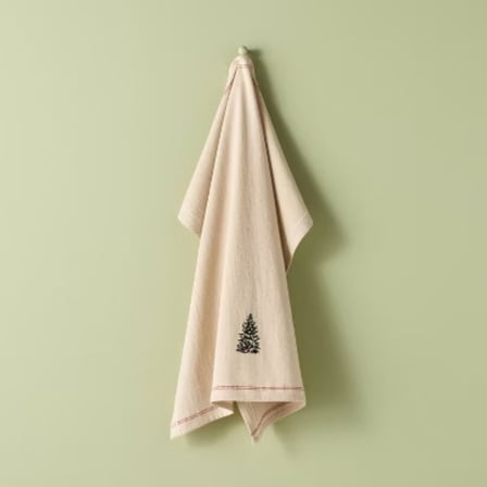 Flour Sack Towel Embroidered Tree - with Magnolia