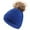 Blue, variant on Cute Toddler Baby Pom Pom Hat Kids Winter Warm Knitted Solid Color Skiing Beanie Hat for Girls Boys 1-6 Years Old