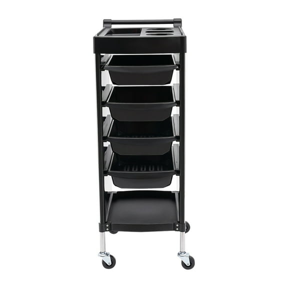 Miumaeov 6-Tier Salon Trolley with 4 Drawers & Dryer Holder Rolling Hair Cart Organizer Space Saver with Wheels