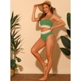 thumbnail image 5 of DARING DIVA 2 Pieces High Waisted Ribbed Swimsuit Swimwear S Army Green, 5 of 6