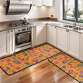 thumbnail image 3 of Kitchen Rugs Sets Of 2,Purple Green Mushroom Plant Orange Pattern Anti Fatigue Kitchen Mat Rugs Non Slip Washable,Decorative Kitchen Floor Mats for Kitchen,Sink,Laundry,17"x47"+17"x47", 3 of 5