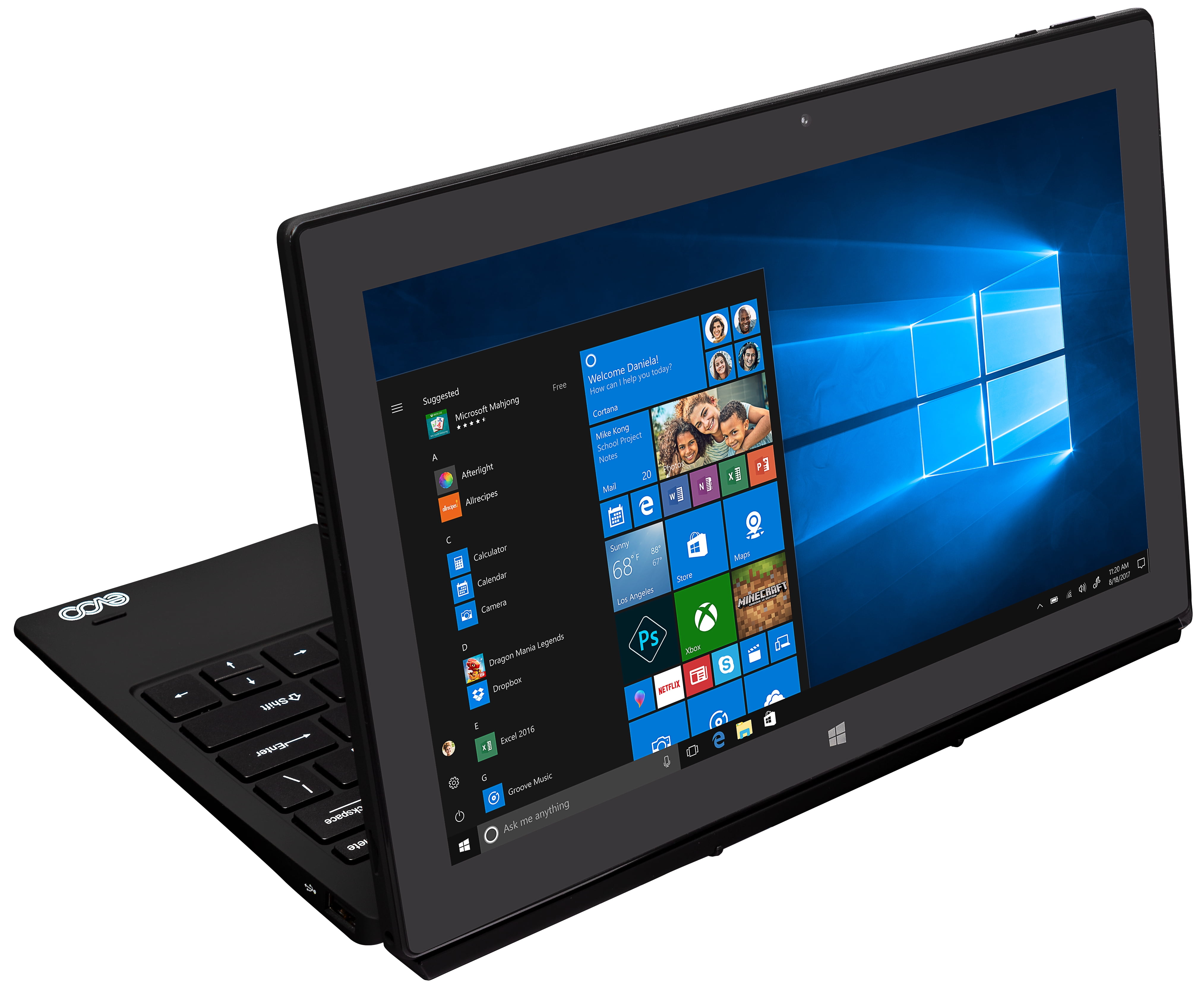 EVOO 11.6" Tablet with Keyboard, Full HD, Intel Processor, 32GB Storage
