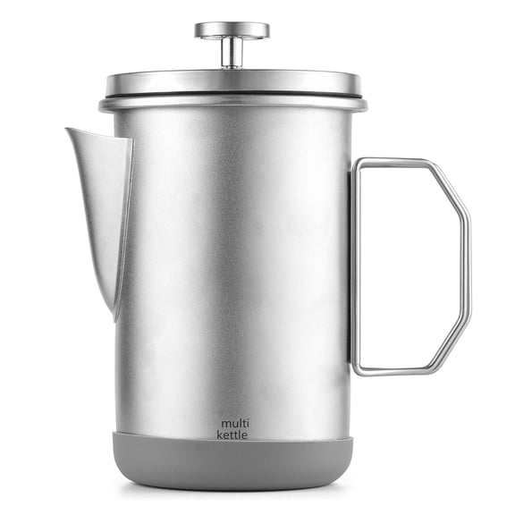 YAHHU 1‑L Stainless Steel French Press with Fold‑Out Handle – Portable 304‑Steel Coffee Pot for Camping & Home Brewing