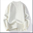 thumbnail image 6 of Color Block Sweater for Men Thick Warm Loose Fit Pullover Sweatshirts Handsome Crew Neck Long Sleeve Graphic Tops (3XL, Khaki-1), 6 of 7