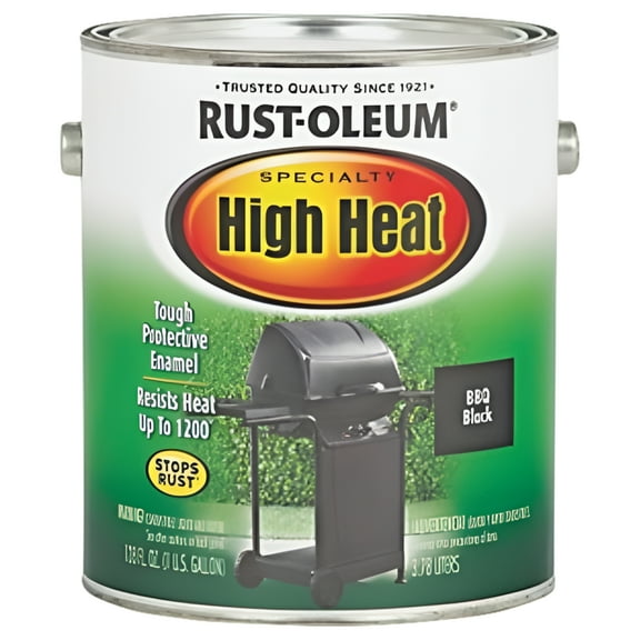 1 gal Rust-Oleum 233967 Bar-B-Que Black Specialty High Heat Brush Paint, Flat