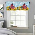 thumbnail image 2 of Curtain Valance for Windows, Farm Yellow Sunflower Leaves Kitchen Valances Rod Pocket Short Curtains, Farmhouse Barn Stars Window Valance for Bedroom Bathroom Living room 54x18in, 2 of 9