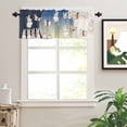 thumbnail image 2 of Cute Rabbit Valances for Windows Japanese Style Bunny Blue Yellow Gradient Rod Pocket Curtain Valance Window Treatment Short Curtains for Kitchen Living Room, 60"x14", 2 of 5