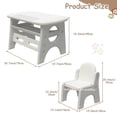 thumbnail image 2 of Ensemble Table et Chaise pour Enfants, Table d'Activités Multifonctionnelle avec Tablette de Rangement (Gris), 2 of 8