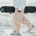 thumbnail image 2 of JAJAHO Fuzzy Lining Ski Pants Unisex Waterproof Windproof Outdoor Snowboard Ankle-Tied Pants With Multiple Pockets Soft Trousers, 2 of 9