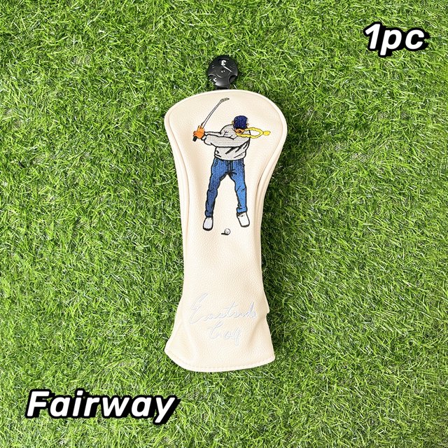 Housse de Club de Golf Housse de Tête Housse de Protection Conducteur Allée Hybrides en Bois Housse de Poussoir Nouvelle Édition Limitée Allée Beige