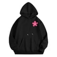 thumbnail image 3 of QASIEATN Hoodies for Graceful Women Fashion, Fashion Casual Letter Floral Print Long Sleeve Round Neck Drawstring Hooded Sweatshirt, Womens Fall Tops, 3 of 4