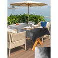 thumbnail image 5 of Outdoor Tablecloths with Umbrella Hole & Zipper, Black Grey Ombre Tablecloth Rectangle 60x84 Inch, Coastal Beach Modern Abstract Art Waterproof Table Cloth, Patio/Pool/Picnic Table Covers, 5 of 8