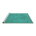 thumbnail image 2 of Ahgly Company Machine Washable Indoor Round Oriental Turquoise Blue Industrial Area Rugs, 3' Round, 2 of 4