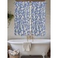 thumbnail image 4 of Watercolor Floral Bathroom Window Curtain, Spring Flower Leaves Botanical Blue Light Filtering Coffee Kitchen Curtains, Bedroom Living Room Curtains 2 Panel 84"x63", 4 of 6