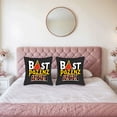 thumbnail image 2 of Vibrant 18x18in Throw Pillow Covers Set of 2 - Bold " BAST PAZENZ " Design with Triangular Accents & Geometric Patterns for Couch Bed Car, 2 of 8