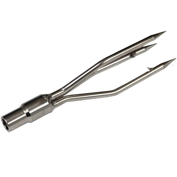 3-Prong Trident Spear Tip – 6mm Female Thread Stainless Steel Barb Tip for Pole Spears & Hawaiian Slings