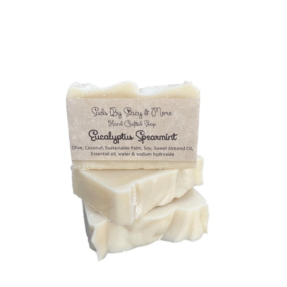 Eucalyptus Spearmint - 4.8 - 5 ounce Handmade Face and Body Soap Bar