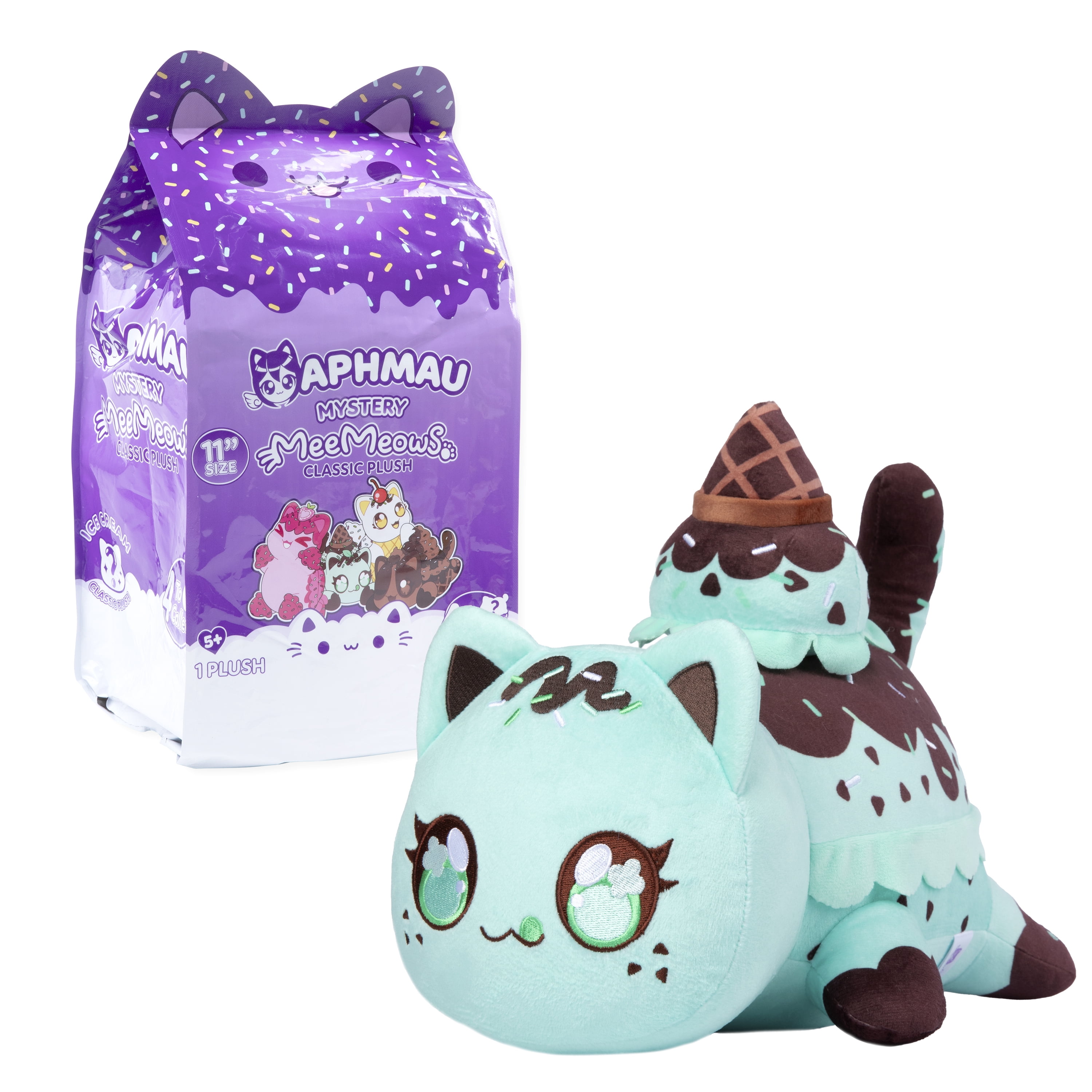 Aphmau MeeMeows 11” Classic Mystery Plush, Ice Cream Theme, Blind Box, 1 of 4 Possible  (图4)