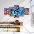 thumbnail image 3 of TISHIRON 5PCS Framed Canvas Wall Art Set,60"x32" Abstract Colorful Music Notes and Clef Canvas Art Decor, 3 of 7