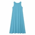 thumbnail image 4 of Karymi Summer Dress Plus Size Solid Maxi Dress, Casual Round Neck Sleeveless Tank Dress with Side Pockets, Loose Fit Flowy Long Dress Cocktail Dresses for Women, 4 of 6