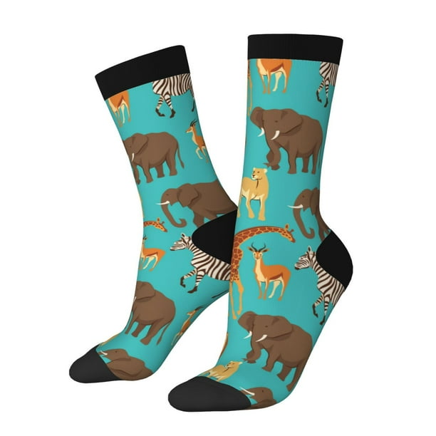 Balery Cute Animals Calcetas Largas con Estampado para Hombre y Mujer – Suaves y Transpirables, Talla Única (US 5-11)