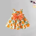 thumbnail image 5 of Edvintorg 3M-3Y Summer New Bow Baby Princess Dress Casual Clearance Holiday Style Backless Big Bow Flower Printed Suspender Sundress Dress With Hat Birthday Gifts, 5 of 6