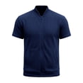 thumbnail image 6 of Men's Casual Jacket Quick Dry Polyester, Stand Up Collar Short Sleeve Zip Up Active Top, Lightweight Outdoor Rain Shell, Cycling Running Fishing | Zenithor,Navy 2XL, 6 of 6