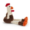 thumbnail image 2 of goDog® Checkers? Skinny Brown Rooster Just for Me? with Chew Guard Technology? Durable Plush Squeaker Dog Toy, Mini, 2 of 8