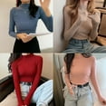 thumbnail image 2 of POINTERTECK Tops Femmes Mode Solide Col Roulé Casual Slim Fit Sweat à Manches Longues Tops, 2 of 3