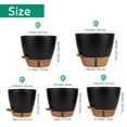 thumbnail image 6 of FIASON 5 Pack Plastic 6/8/9/10/12 Inch Black with Brown Self Watering Plant Pots,Include Watering Lip, Drainage Holes & Removable Saucer for Indoor Outdoor Garden House Plants, 6 of 11