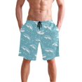 thumbnail image 4 of Dailycode Men's Quick Dry Swim Trunks Beach Shorts Casual Summer Board Shorts with Pockets, Cartoon Cute Dolphins, 4 of 8