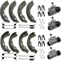 M MATI Front Rear Brake Wheel Cylinders w/Shoes for Kawasaki KAF300 Mule 500 520 550 1991-2004