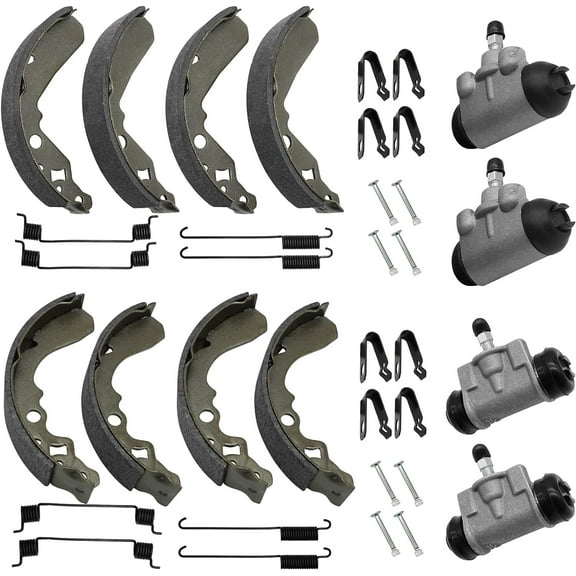M MATI Front Rear Brake Wheel Cylinders w/Shoes for Kawasaki KAF300 Mule 500 520 550 1991-2004