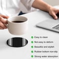 thumbnail image 4 of Black Striped Coasters Set of 6, Farmhouse Black White Stripes Absorbent Coasters for Drinks, Coaster for Bar Office Dining Coffee Table Accessories Decor, Non Slip Round Desk Coaster, 4 of 9