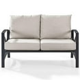 thumbnail image 3 of Afuera Living Metal/Fabric Patio Loveseat in Oatmeal/Oil Rubbed Bronze, 3 of 11
